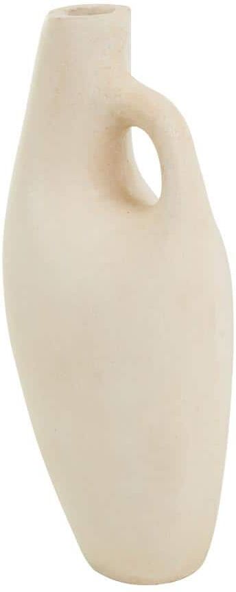 Litton Lane Beige Abstract Curved Paper Mache Decorative Vase with Handle