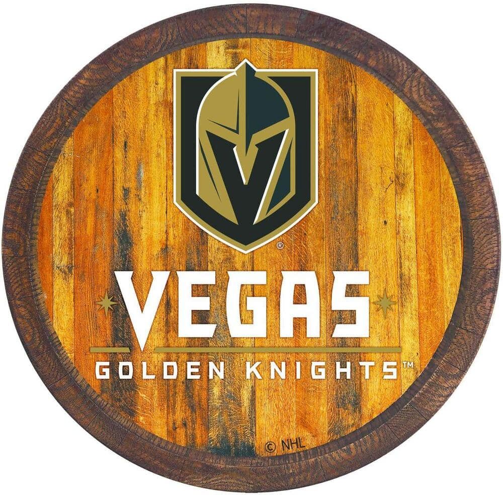 The Fan-Brand 20 in. Vegas Golden Knights "Faux" Barrel Plastic Decorative Sign