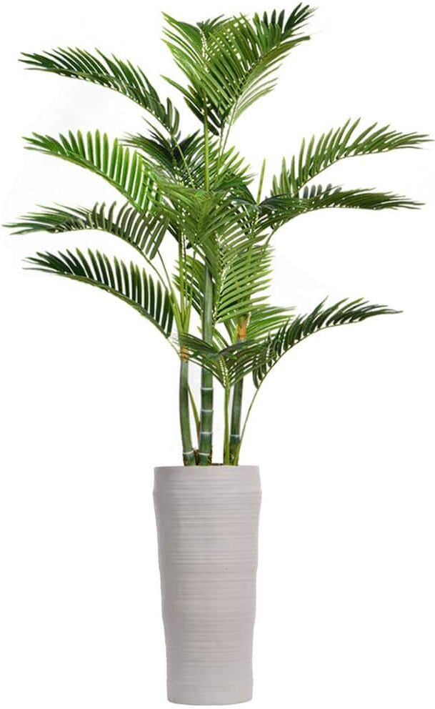 VINTAGE HOME 69 in. Tall Palm Tree Artificial Decorative Faux with Burlap Kit and Fiberstone Planter