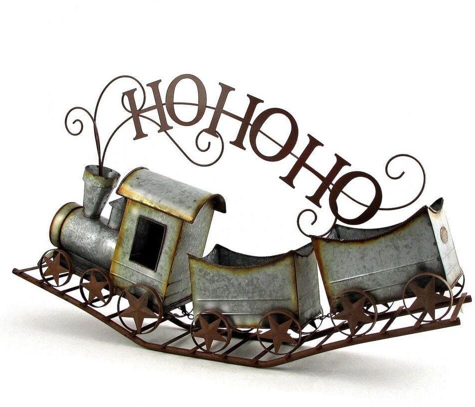 Zaer Ltd. International 36 in. L Galvanized Christmas Train HO HO HO