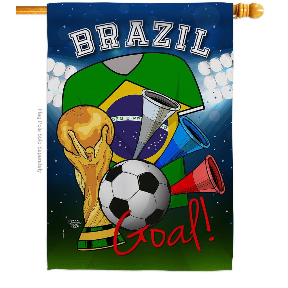 Ornament Collection 28 in. x 40 in. World Cup Brazil Soccer Sports House Flag Double-Sided Decorative Vertical Flags