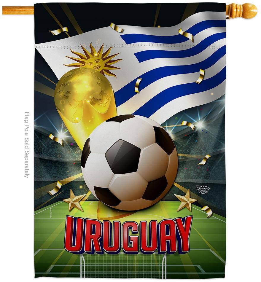 Ornament Collection 28 in. x 40 in. World Cup Uruguay Soccer House Flag Double-Sided Sports Decorative Vertical Flags