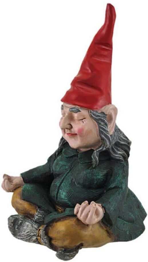 HOMESTYLES 11 in. H Meditating ZEN Zelda the Female Yoga Garden Gnome Figurine Statue