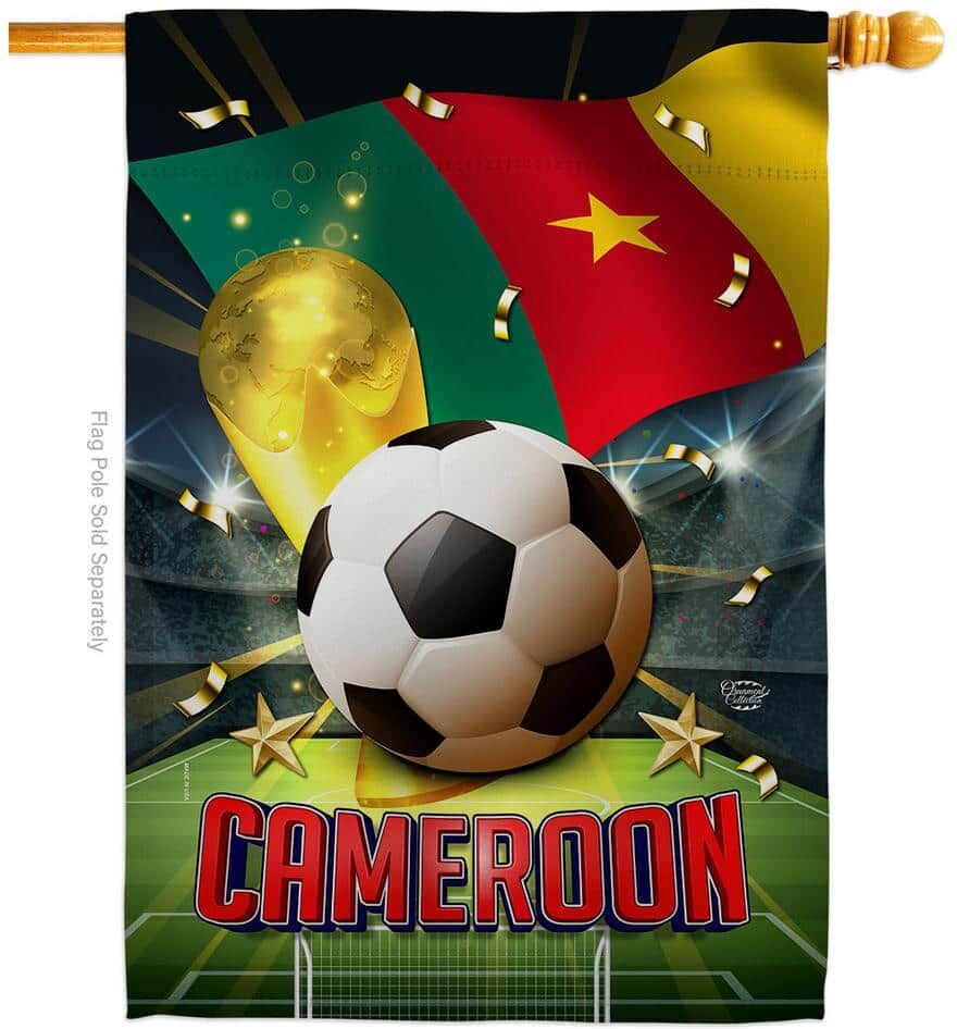 Ornament Collection 28 in. x 40 in. World Cup Cameroon Soccer House Flag Double-Sided Sports Decorative Vertical Flags