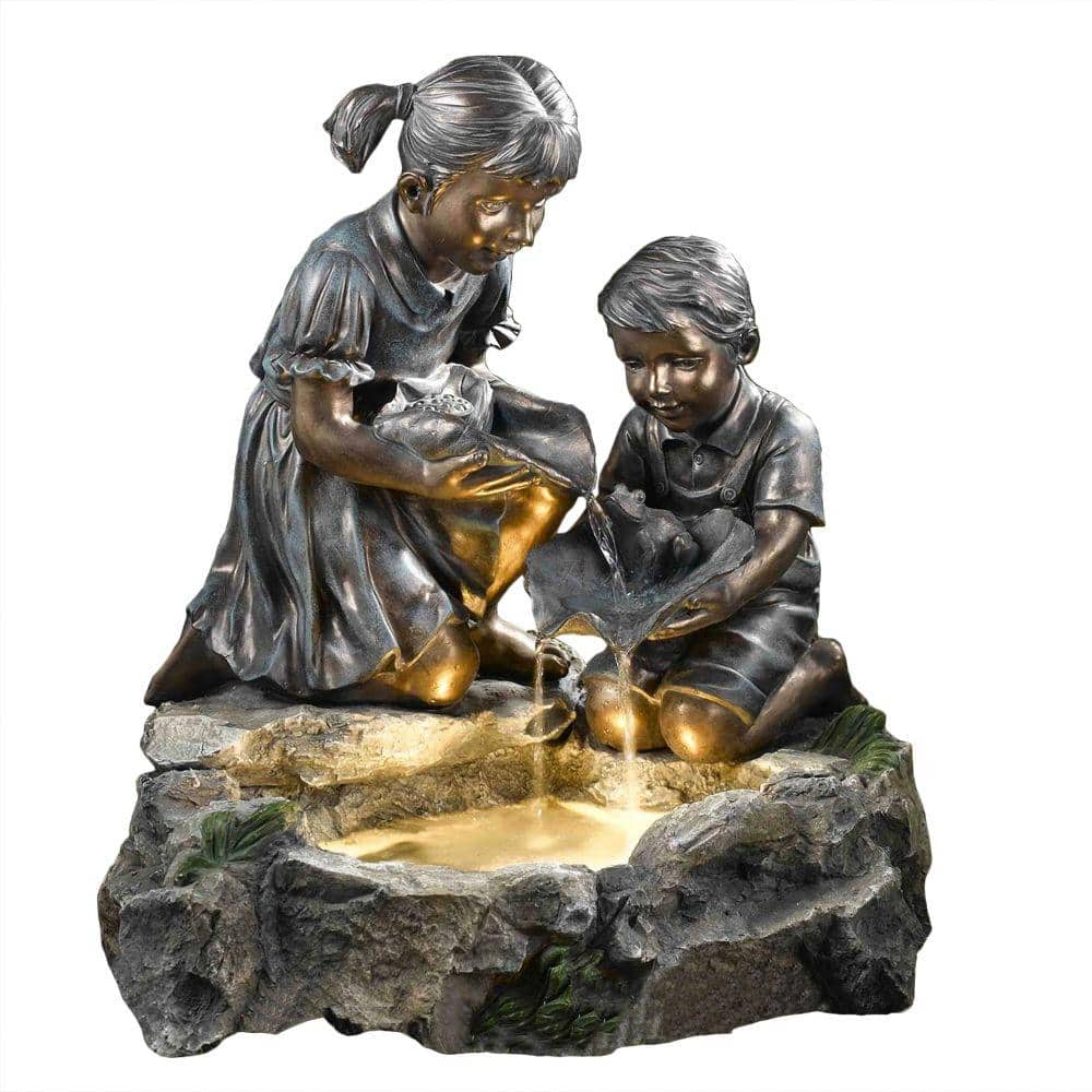 Fountain Cellar Fratelli Siblings Rock Outdoor/Indoor Fountain with Light