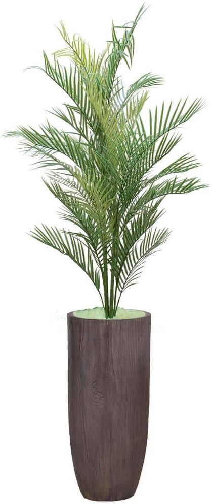 VINTAGE HOME 68 in. Glow in The Dark Artificial Palm Tree in a Fiberstone Planter