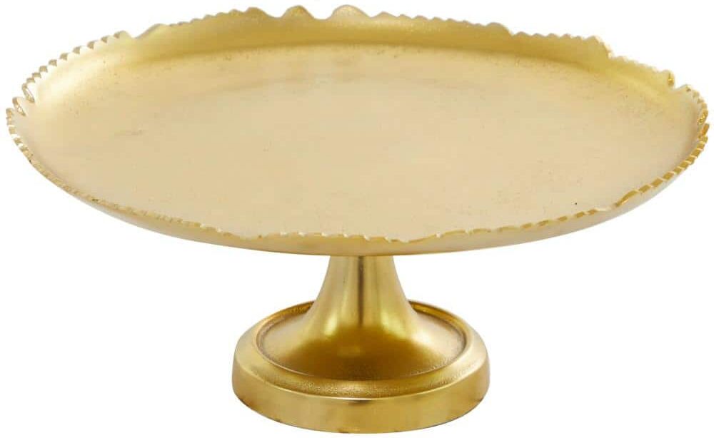 CosmoLiving by Cosmopolitan Gold Decorative Cake Stand with Pedestal Base