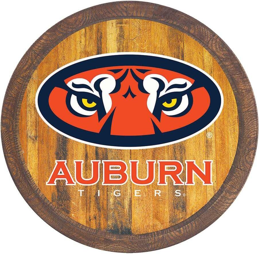 The Fan-Brand 20 in. Auburn Tigers "Faux" Barrel Plastic Decorative Sign