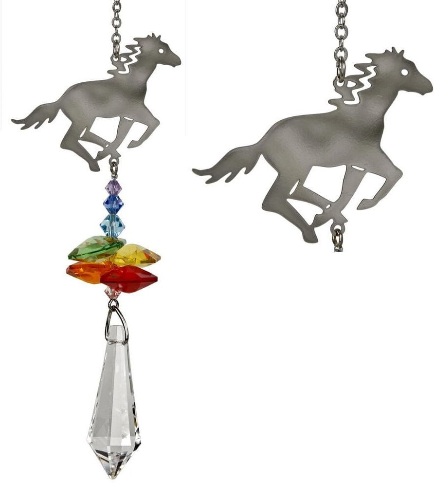 WOODSTOCK CHIMES Woodstock Rainbow Makers Collection, Crystal Fantasy, 4.5 in. Horse Crystal Suncatcher