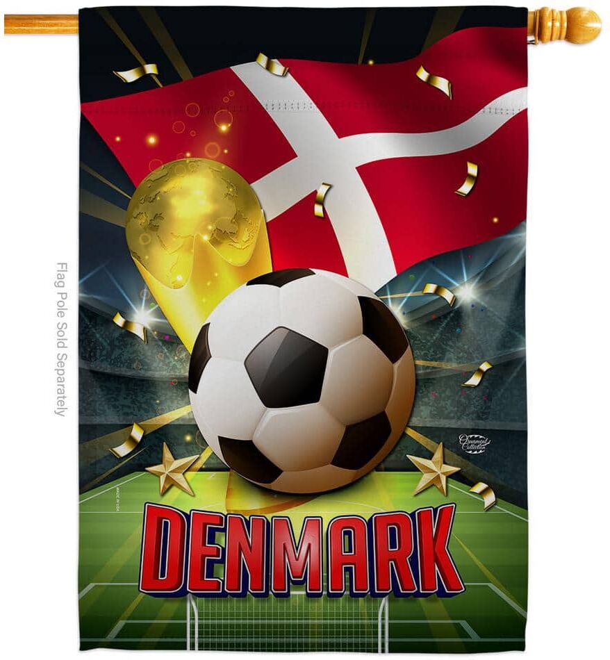 Ornament Collection 28 in. x 40 in. World Cup Denmark Soccer House Flag Double-Sided Sports Decorative Vertical Flags