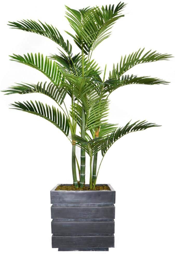 VINTAGE HOME 54 in. Tall Palm Tree Artificial Decorative Faux with Burlap Kit and Fiberstone Planter