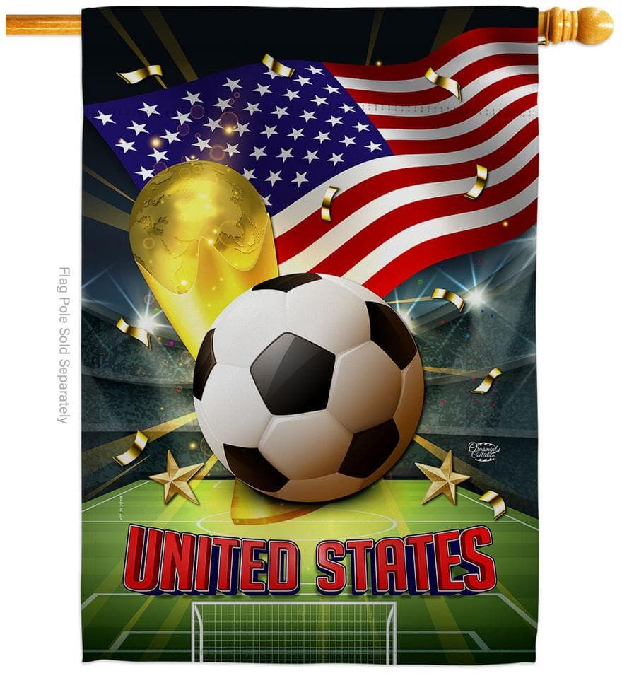 Ornament Collection 28 in. x 40 in. World Cup United States Soccer House Flag Double-Sided Sports Decorative Vertical Flags