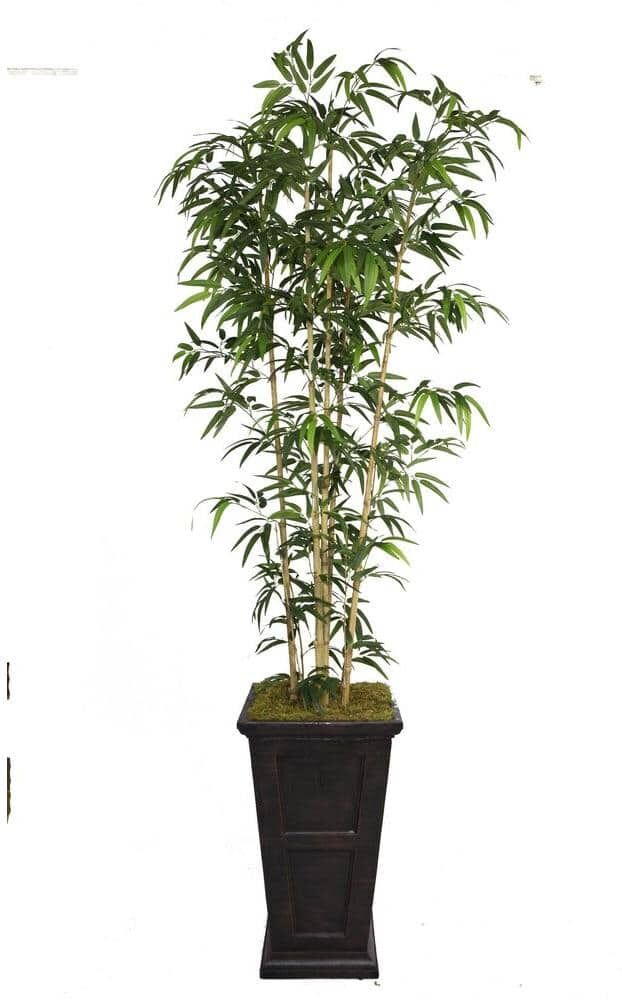 VINTAGE HOME 91 in. Artificial Tall Natural Bamboo Tree in 16 in. Artificial Fiberstone Planter