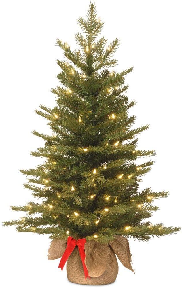 National Tree Company 3 ft. Nordic Spruce Artificial Christmas Tree with Battery Operated Warm White LED Lights