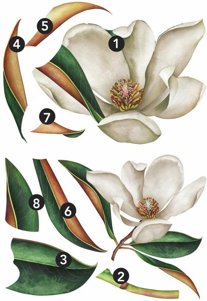 RoomMates Vintage Magnolia Peel and Stick Giant Wall Decals