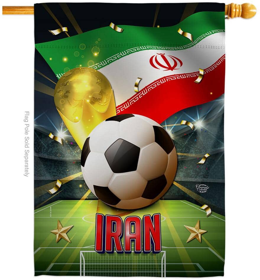 Ornament Collection 28 in. x 40 in. World Cup Iran Soccer House Flag Double-Sided Sports Decorative Vertical Flags