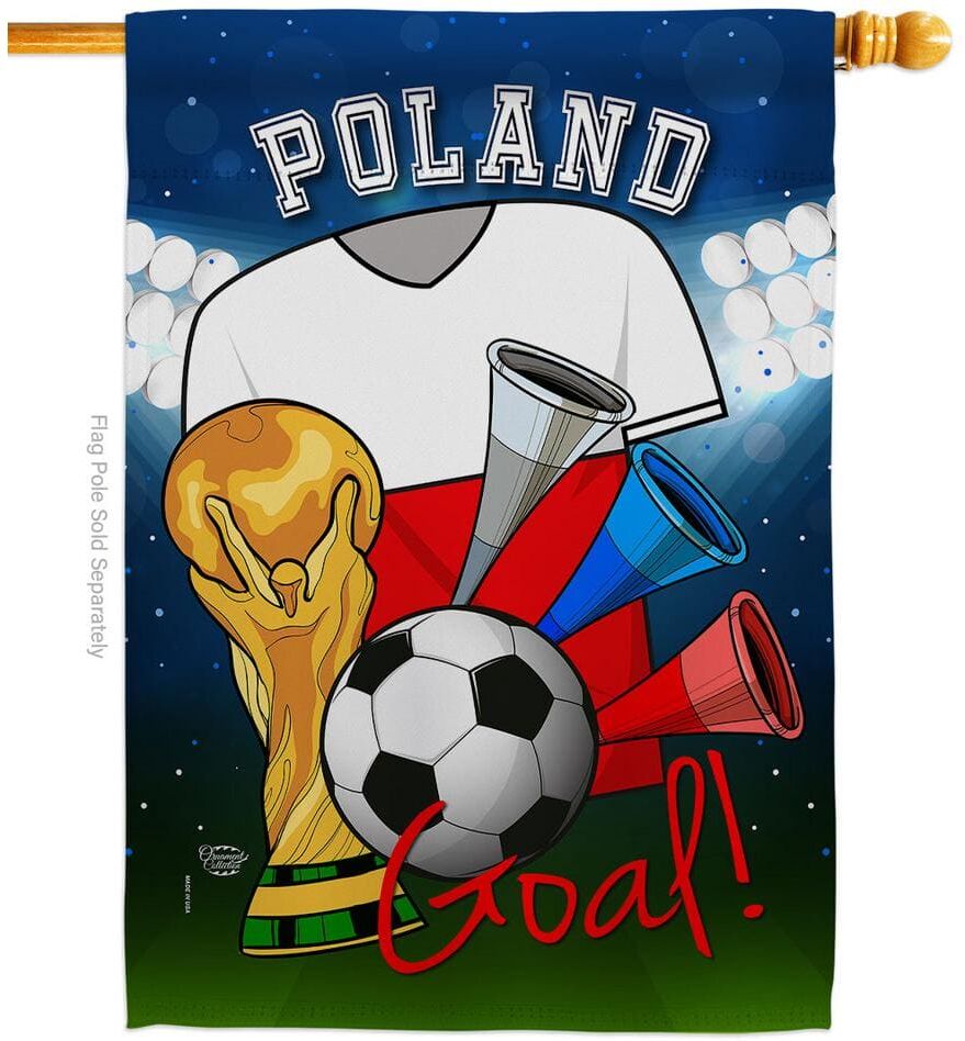 Ornament Collection 28 in. x 40 in. World Cup Poland Soccer Sports House Flag Double-Sided Decorative Vertical Flags