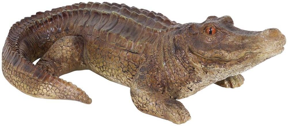 Sunnydaze Decor 14 in. Addison the Adventurous Alligator Polystone Garden Statue