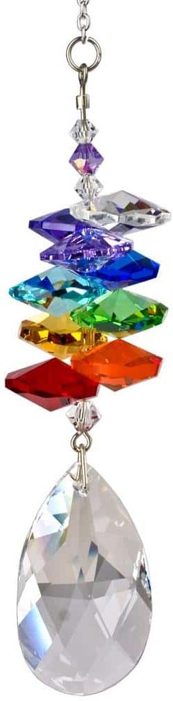 WOODSTOCK CHIMES Woodstock Rainbow Makers Collection, Crystal Rainbow Cascade, 3.5 in. Almond Crystal Suncatcher CCAL