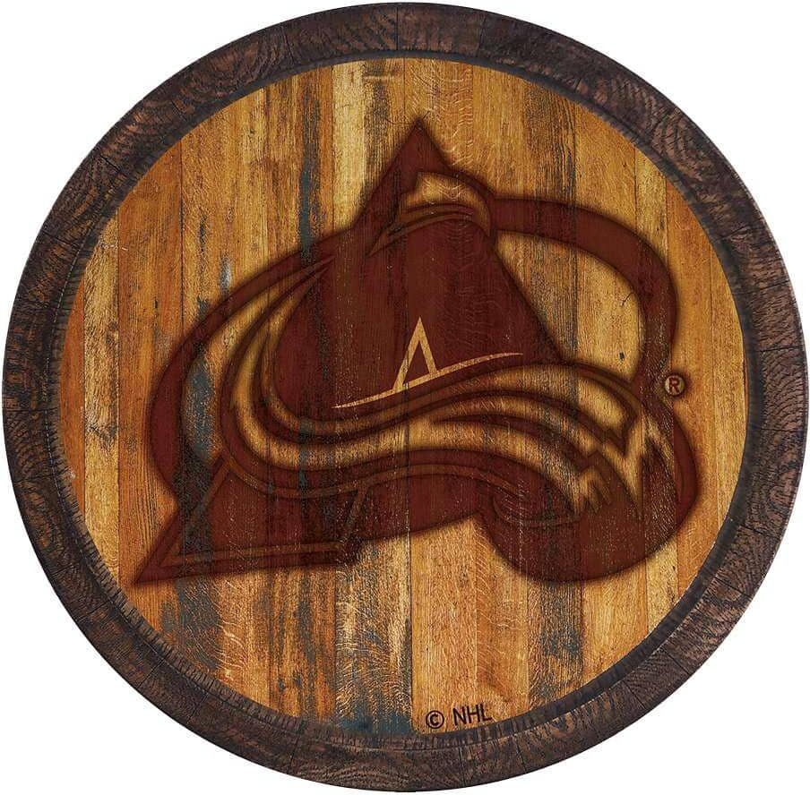 The Fan-Brand 20 in. Colorado Avalanche Branded "Faux" Barrel Plastic Decorative Sign