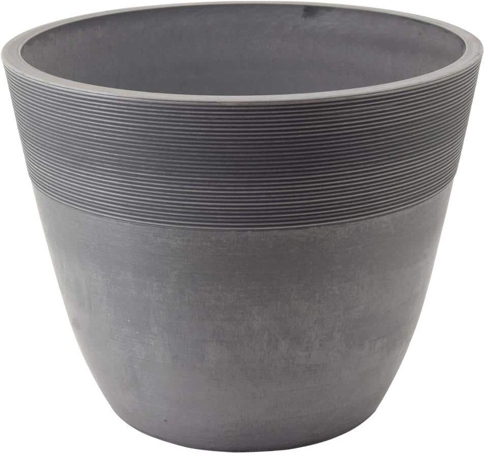 Arcadia Garden Products Etched 13.75 in. x 11 in. Cement Composite PSW Pot