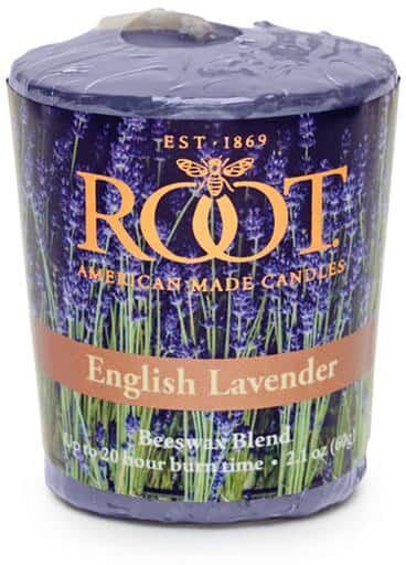 ROOT CANDLES 20-Hour English Lavender Scented Votive Candle (Set of 18)