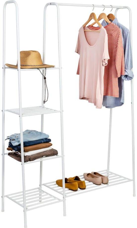 Honey-Can-Do White Steel Clothes Rack 45 in. W x 66 in. H