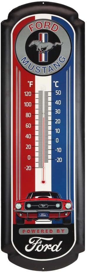 Open Road Brands Ford Mustang Oversized Thermometer Decorative Sign