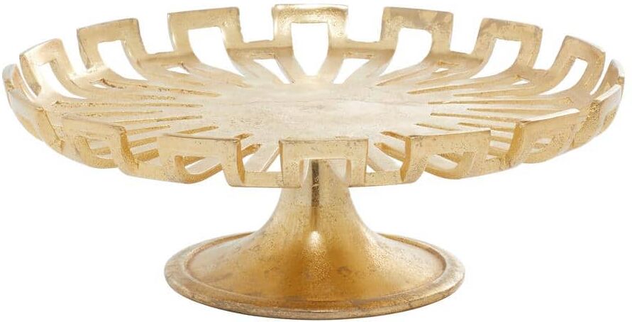 Litton Lane Gold Decorative Cake Stand with Pedestal Base