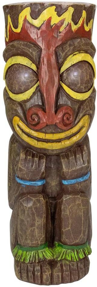 Northlight 16 in. Solar Lighted Polynesian Outdoor Garden Fire Tiki Statue