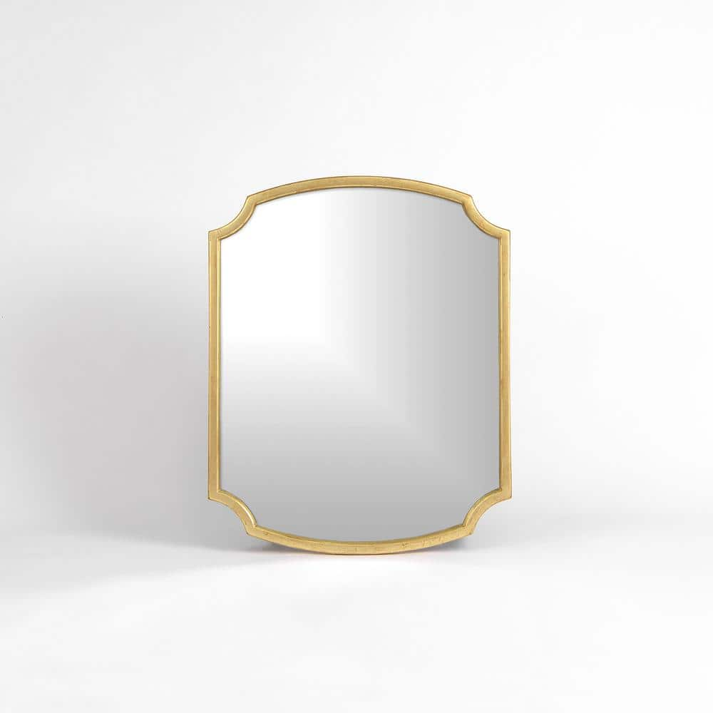 Best Home Fashion Medium Rectangle Gold Painted Wood Classic Mirror (30 in. H x 24 in. W)