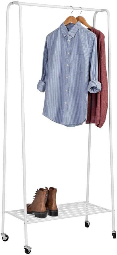 Honey-Can-Do White Steel Clothes Rack 30.75 in. W x 68.11 in. H