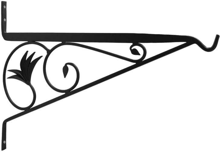 ACHLA DESIGNS 23.5 in. L Black Wrought Iron Indoor/Outdoor Large Morris Wall Bracket, Powder Coated Finish, Home Garden Accessory