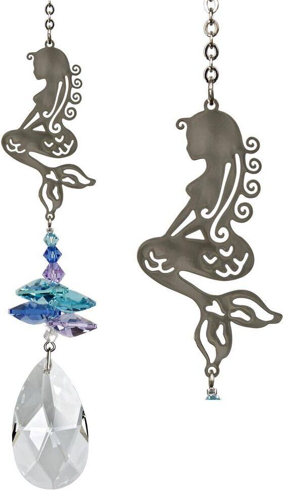 WOODSTOCK CHIMES Woodstock Rainbow Makers Collection, Crystal Fantasy, 4.5 in. Mermaid Crystal Suncatcher