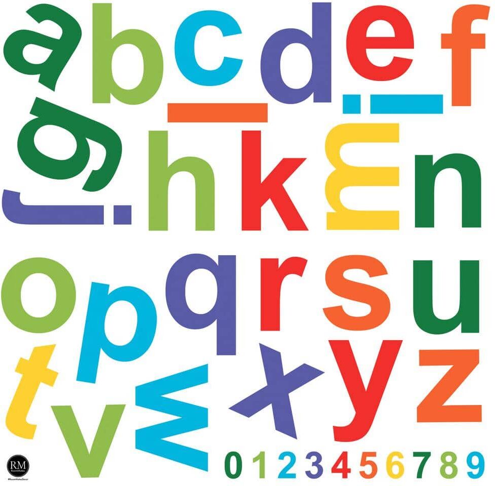 RoomMates Colorful Lowercase Alphabet Giant Peel and Stick Wall Decals (Set of 38 Decals)