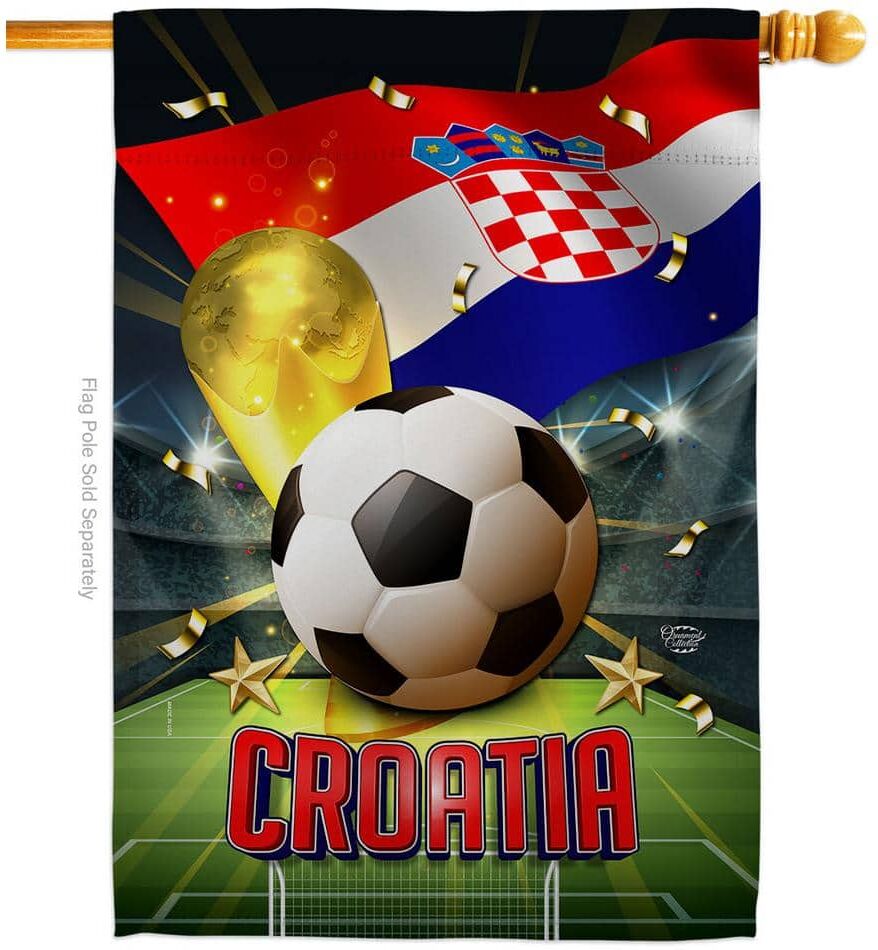 Ornament Collection 28 in. x 40 in. World Cup Croatia Soccer House Flag Double-Sided Sports Decorative Vertical Flags