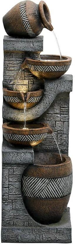 Siavonce 42.5inches Garden Water Fountain for Home Garden Decor