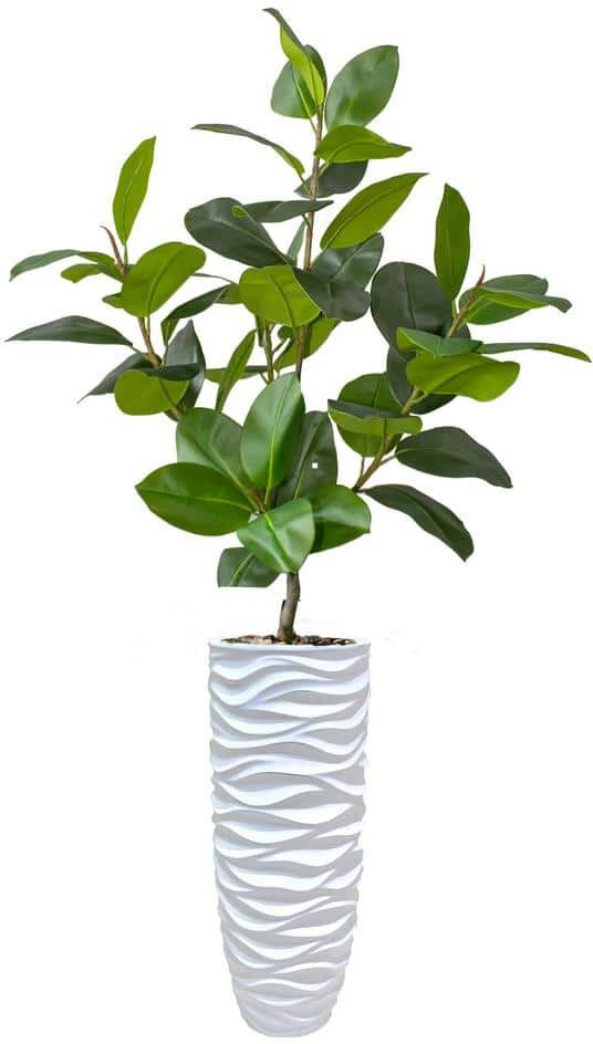 Vintage Home Real touch 78.5 in. fake Rubber tree in a fiberstone planter