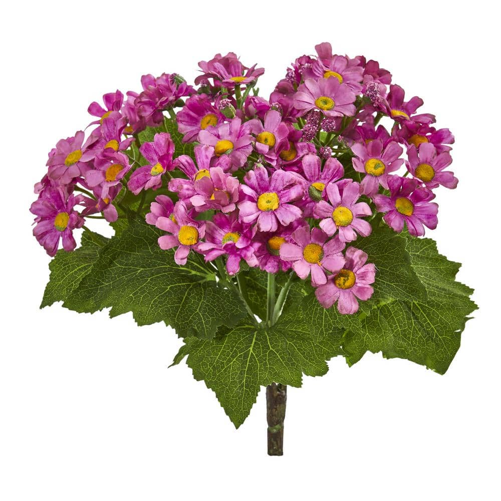 Nearly Natural Indoor Daisy Bush Artificial Flower (Set of 6)