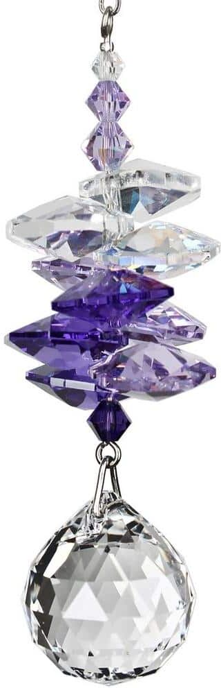 WOODSTOCK CHIMES Rainbow Makers Collection, Crystal Sunrise Cascade, 3 in. Purple Crystal Suncatcher CCSU