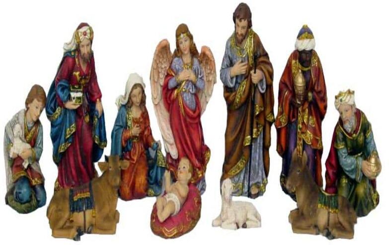 HI-LINE GIFT LTD. Nativity and 3 Wise Men Figurine Set - Garden Statue (11-Piece)