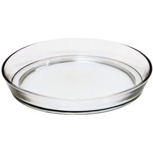 ACHLA DESIGNS 8.75 in. W x 1.5 in. H x 8.75 in. D Round Clear Glass Tray for Indoor and Outdoor Gardening