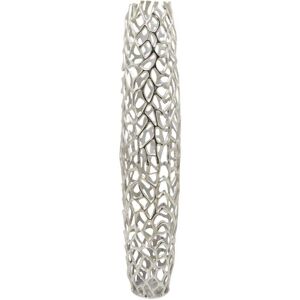 Litton Lane 45 in. Silver Aluminum Metal Coral Decorative Vase