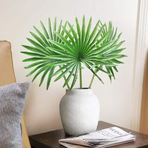 20 in. Artificial Fan Palm Leaf Stem Tropical Plant Greenery Foliage Spray Branch (Set of 3)