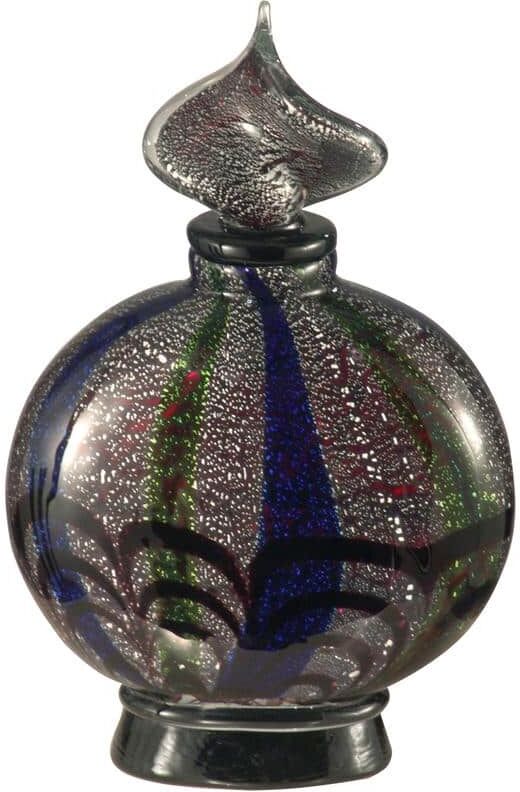 Dale Tiffany Black Widow 12.25 in. Black Perfume Bottle with Hand Blown Art Glass Style