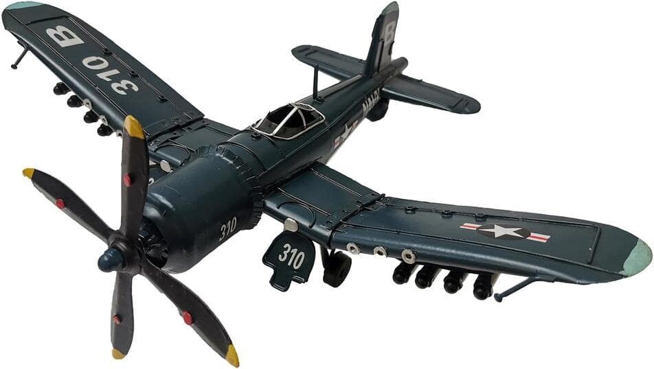 PETERSON ARTWARES Navy Blue 16 x 13 x 4.5 in. Airplane with Folderable Wing