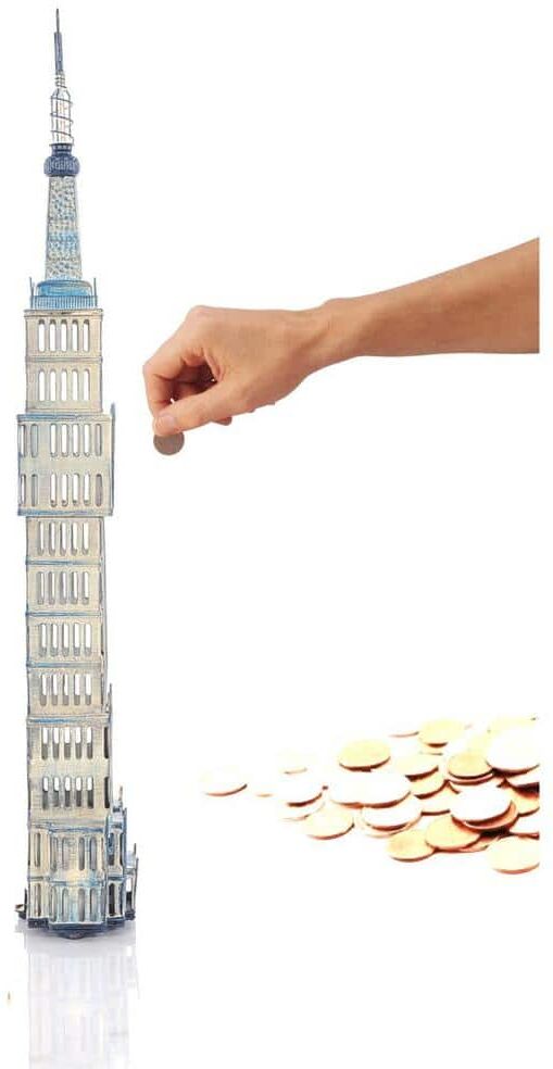 HomeRoots 26 in. Multicolor Empire State Buildingmodel Saving Box