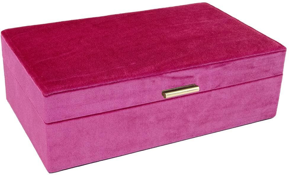 Mele & Co Jewel Magenta Pink Velvet Jewelry Box Organizer