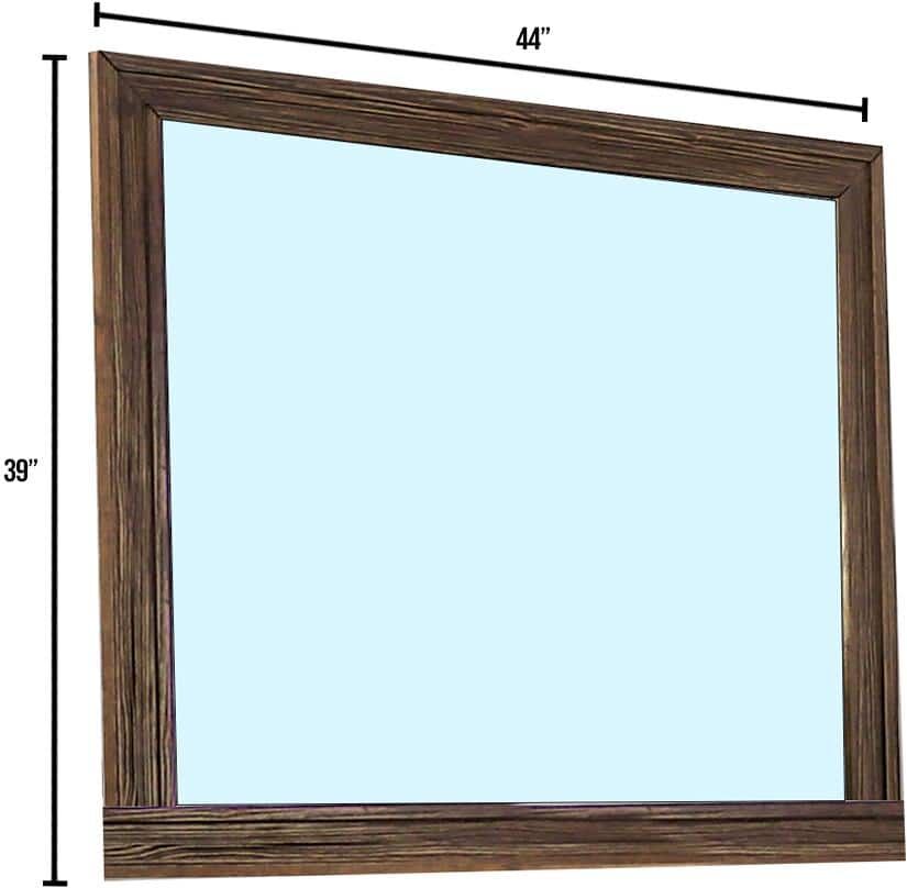 William's Home Furnishing Tolna 39 in. x 1 in. Modern Rectangle Framed in Walnut Accent Mirror