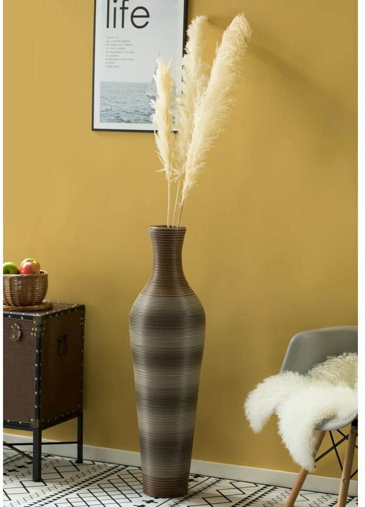 Uniquewise 39 in.-Tall Vase, Brown Decorative Floor Vase, PVC Floor Vase, Flower Holder for Home Decor